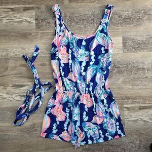 Lilly Pulitzer Rina Romper In True Blue Going Coastal Size Small